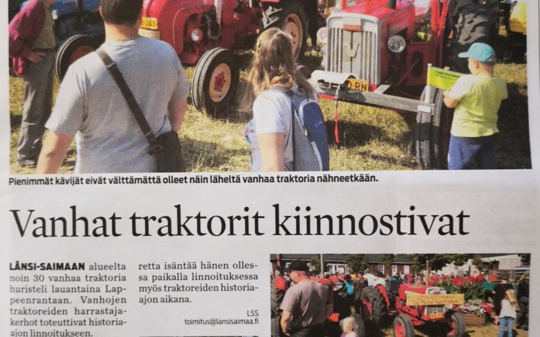 Vanhojen traktoreiden historia-ajo lauantaina 10.8.2019 Lappeenrannan linnoitukseen